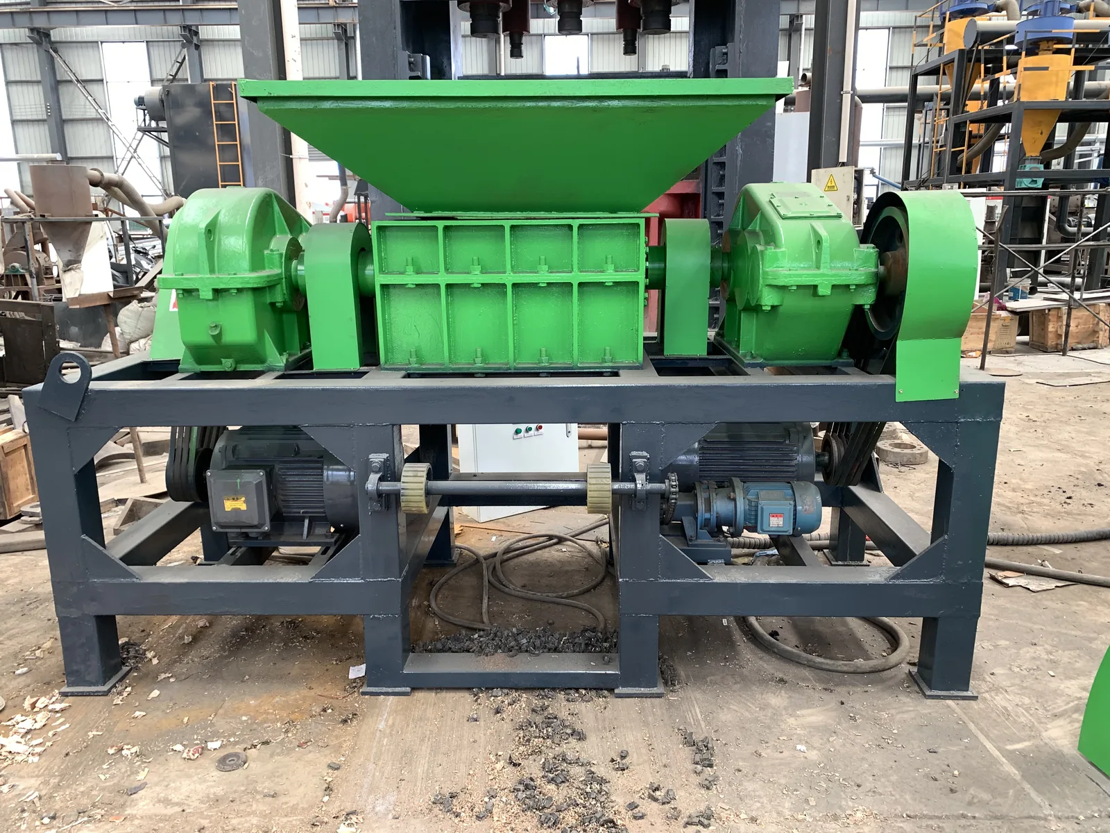 Representative double shaft shredder image from a machinery supply site